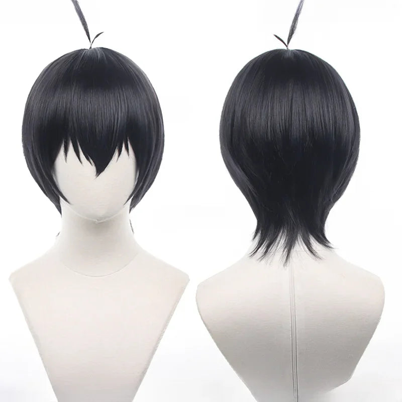 Anime Isagi Yoichi Cosplay Wig Short Black/Blue Cosplay Wigs Heat Resistant Yoichi Isagi Wigs Halloween Party Synthetic Wigs