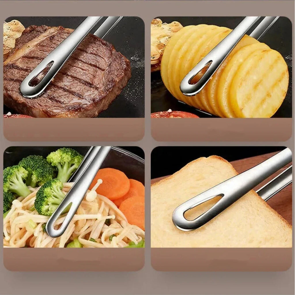 304 Stainless Steel Long Handle Barbecue Food Clip Durable Non-Slip Food Tongs Grill Tongs Cooking Tools Kitchen BBQ Accessories