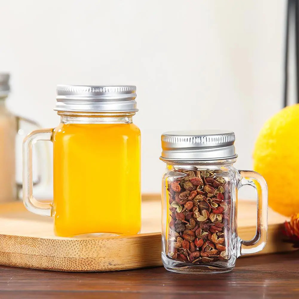 40ml/60ml/120ml Small Sealed Jar With Lid Portable Handle Cup Glass Bottle Leakproof Glass Water Bottle For Milk Coffee Gla X9j0