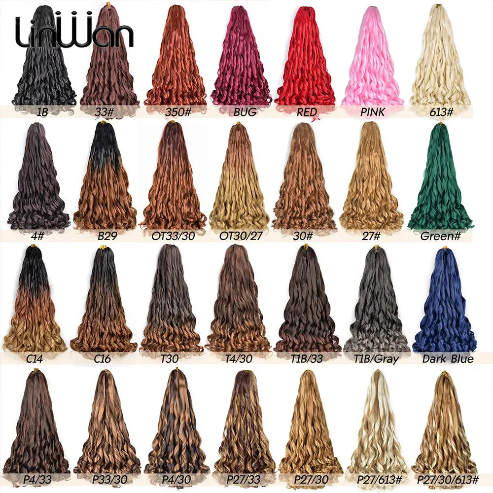 French Curly Braiding Hair 22Inch Synthetic Curly Braiding Hair Pre Stretched Loose Wavy Curl Braiding Hair Extensions For Women