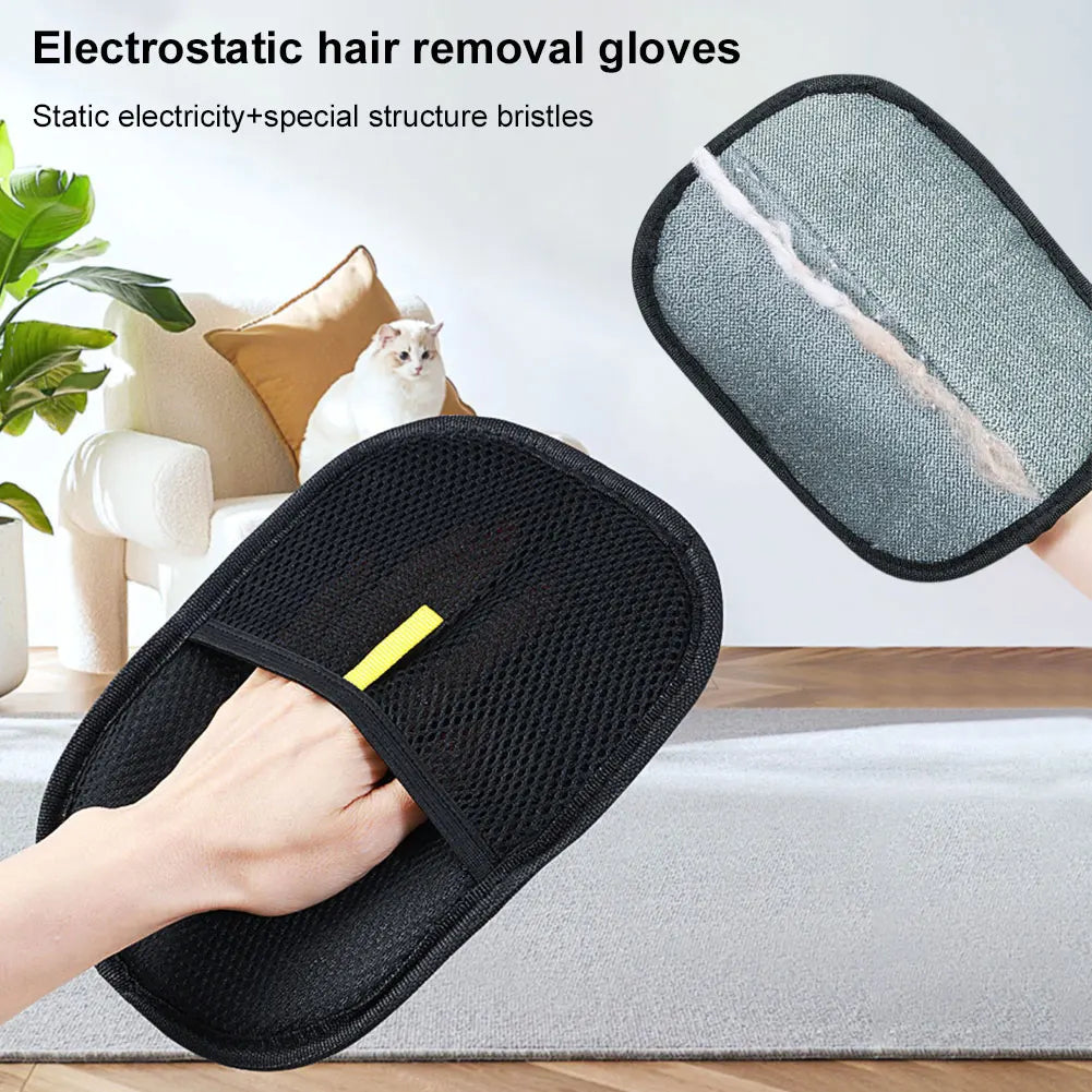 Pet Grooming Gloves Hair Remover Brush Deshedding Brush Glove for Dog Cat Rabbit with Long/Short/Curly Hair