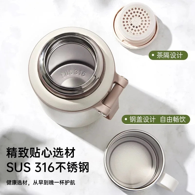 316 stainless steel insulated cup, vacuum insulated bottle, with drinking cup, leak-proof, coffee, tea, gift, outdoor supplies