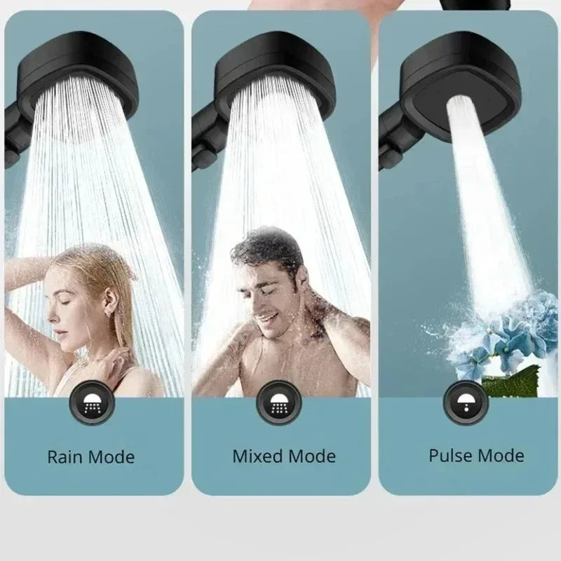 3 Modes Adjustable One-Key Stop Water Shower Heads High Pressure Water Saving Shower Heads High Quality Bathroom Showers