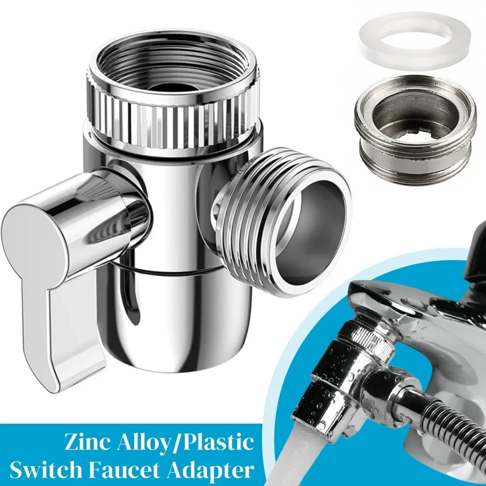 Faucet Switch Adapter Zinc Alloy/Plastic Kitchen Sink Splitter Diverter Valve Water Tap Sprayer Connector Bathroom Accessories