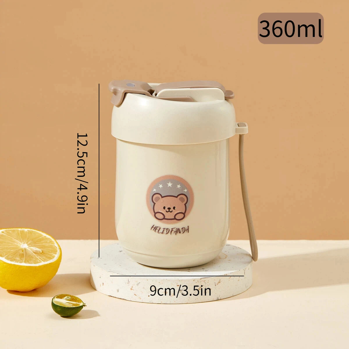WORTHBUY 360ml Kids Thermos Cup With Straw 316 Stainless Steel Sippy Cup Portable Leak Proof Double Wall Insulated Water Bottle