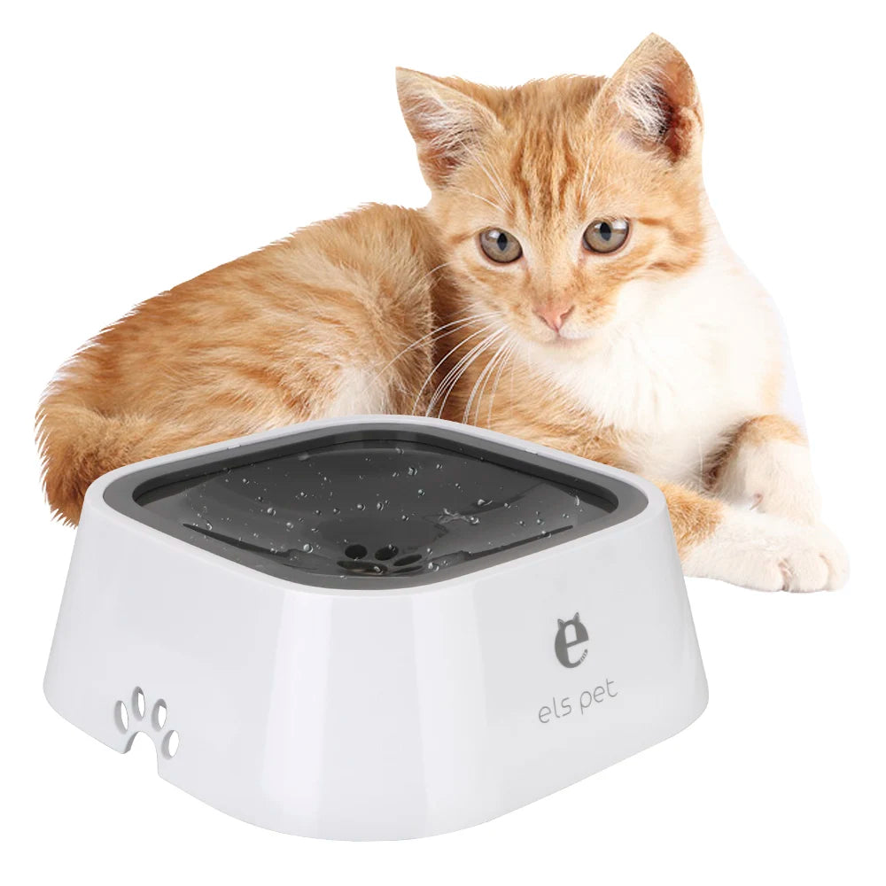 Cat Dog Water Bowl Carried Floating Bowl Slow Water Feeder Dispenser Anti-Overflow 1.5L Dog Supplies Pet Fountain