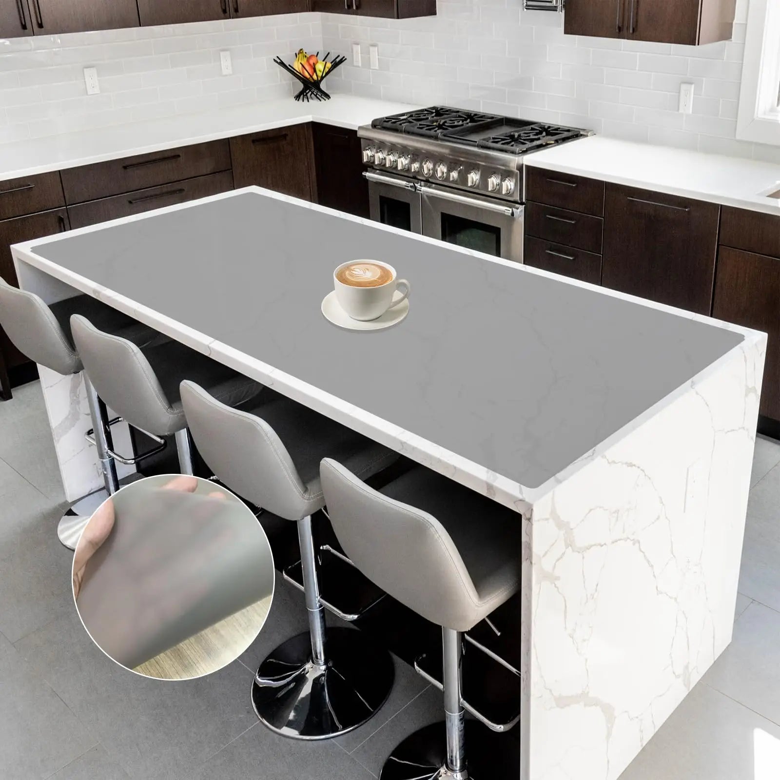 Large Soft Kitchen Oil-proofing Table Mat Kitchen Counter Heat Resistant Waterproof Table Mat Children Desk Mat