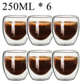 250-450ml Double Wall Glass Cup Heat Insulated Transparent Handmade Tea and Coffee Mug Mini Whiskey Espresso Glass Set
