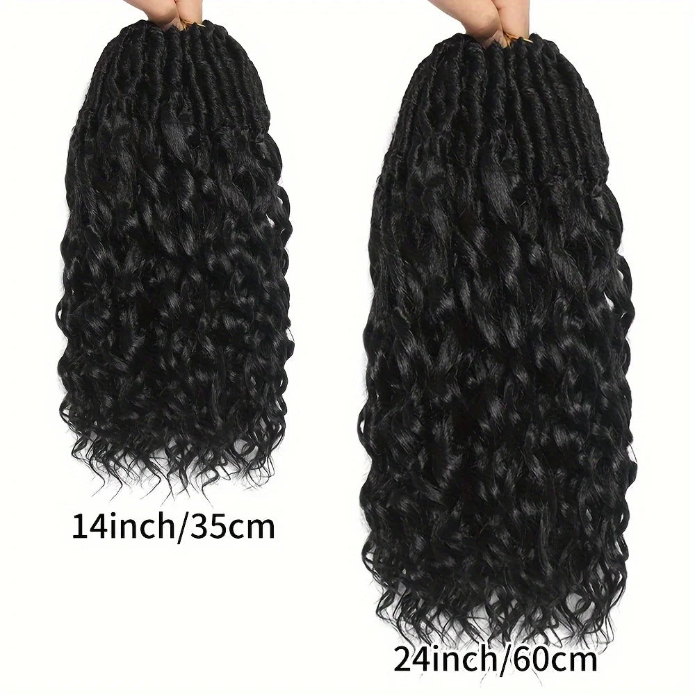 Soft & Curly Faux Locs Crochet Hair - 6pcs, Pre-Looped Goddess Braids for Women, High-Temperature Synthetic Braiding hair