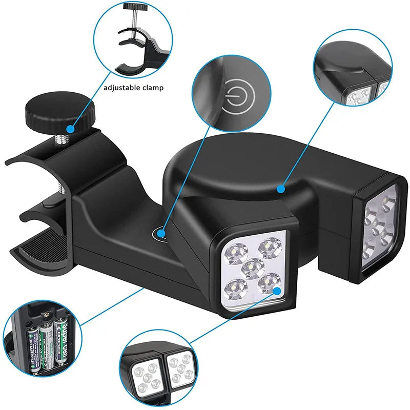 Portable BBQ Grill Light LED Lights Flashlight Lighting Lamp with Handle Mount Clip for Barbecue Grilling Outdoor Accessory