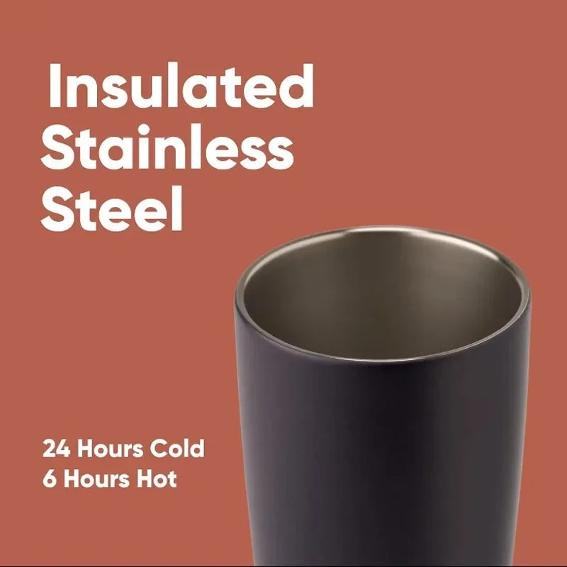 12/20oz Coffee Cup Simple Fashion Stainless Steel Vacuum Cup Men's & Women's Coffee Cup Outdoor Sports Portable Cup Couples Mugs