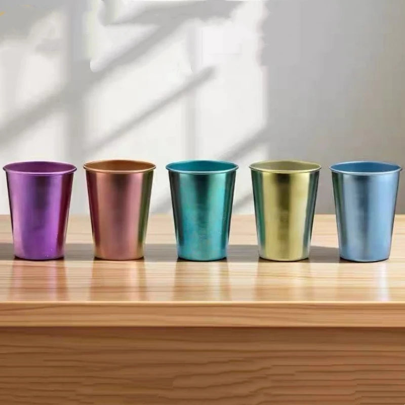Vintage Pure Titanium Coffee Mug,Camping Portable Polishing Breakfast Mule Milk Beer 300 ml Juice Cup,Water Drinking Tumbler