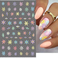 Cherry Blossom 3D Nail Stickers White Flower Petals Nail Art Decals Elegant Wedding Design Spring Sakura Manicure Slider Decor