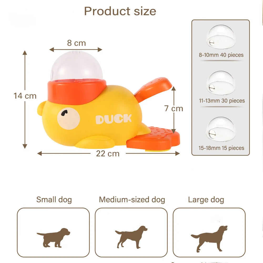 Intelligent Dog Automatic Feeder Cat Dog Puzzle Feeder Interactive Pet Food Treat Dispenser Cartoon Duck Design Anti-slip Pet