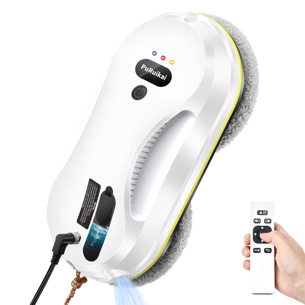 PuRuiKai Household Window Automatic Water Spray Cleaning Robot,With Intelligent Edge Detection System,Robot Glass Cleaner