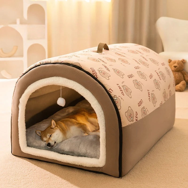 1.5kg Puppy Kennel Warm Winter Dog House Mat Nest Deep Sleep Tent Small Cat House Supply Detachable Washable Cat Bed Non-slip