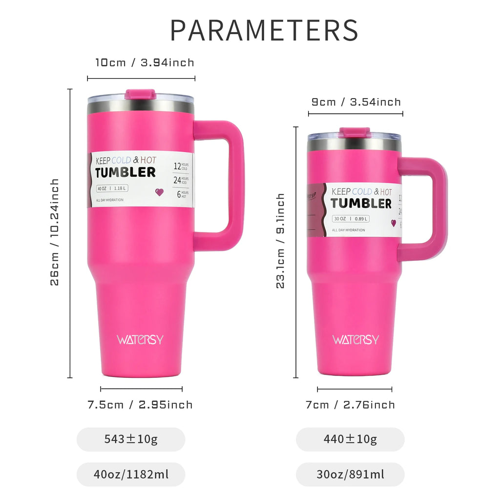 [homeeee] 40oz Adventure Tumbler with Handle & Straw - 1.2L