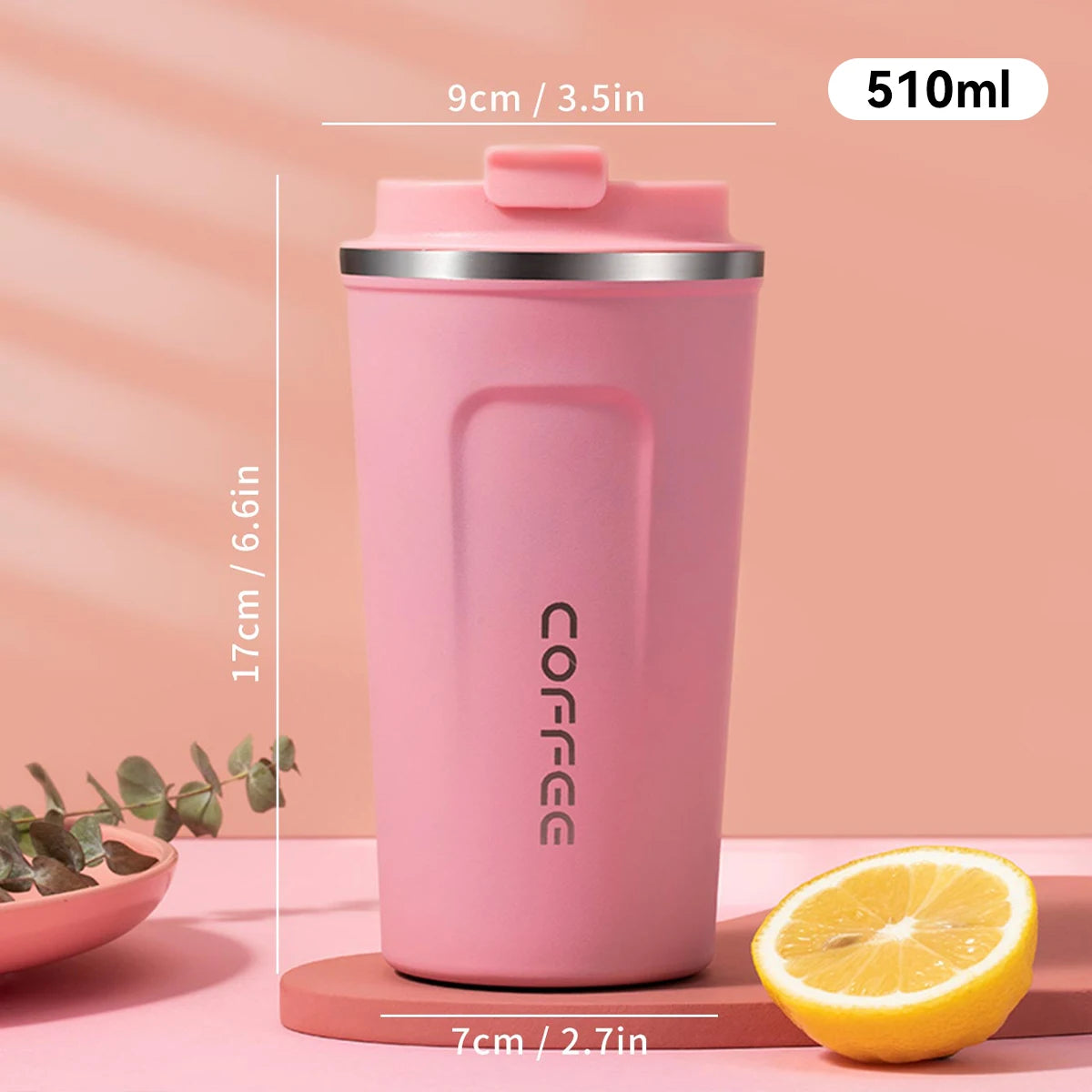 304 Stainless Steel Thermos Cup Portable Double Wall Insulated Coffee Mug Leak-proof Tumbler Water Bottle For Student Adult