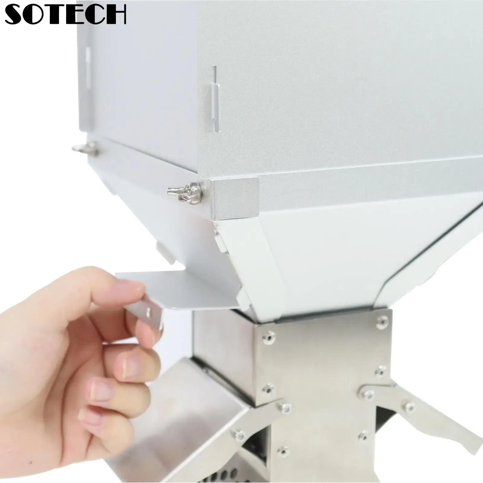 Stainless Steel Pellet Hopper Gravity Feed Fuel Storage for Pellet Stove Burner Outdoor Heater
