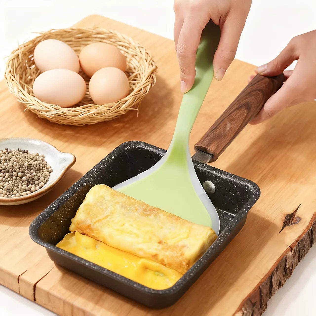 Silicone Spatula Household Egg Roll Spatula Heat-Resistant Non Stick Cooking Beef Meat Pancakes Kitchen Scrape Wide Pizza Shovel