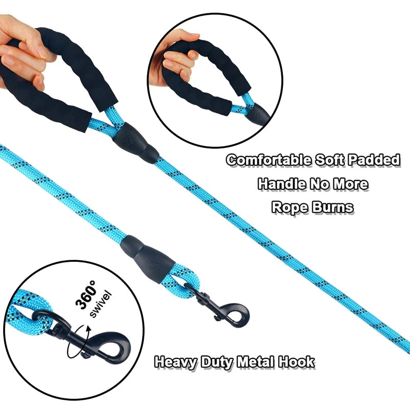 3m pet Reflective Nylon tow rope non slip foam handle pet Adjustable towing ropes  large middlesmall dogs outdoors Pet Supplies