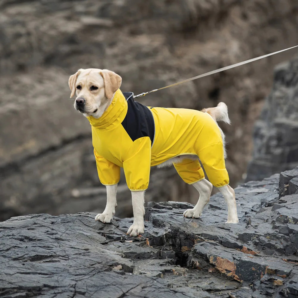 Full Coverage Dog Raincoat Waterproof Jumpsuit Overalls Full Wrap Design for Protection for Small Medium Large Extra Large Dogs