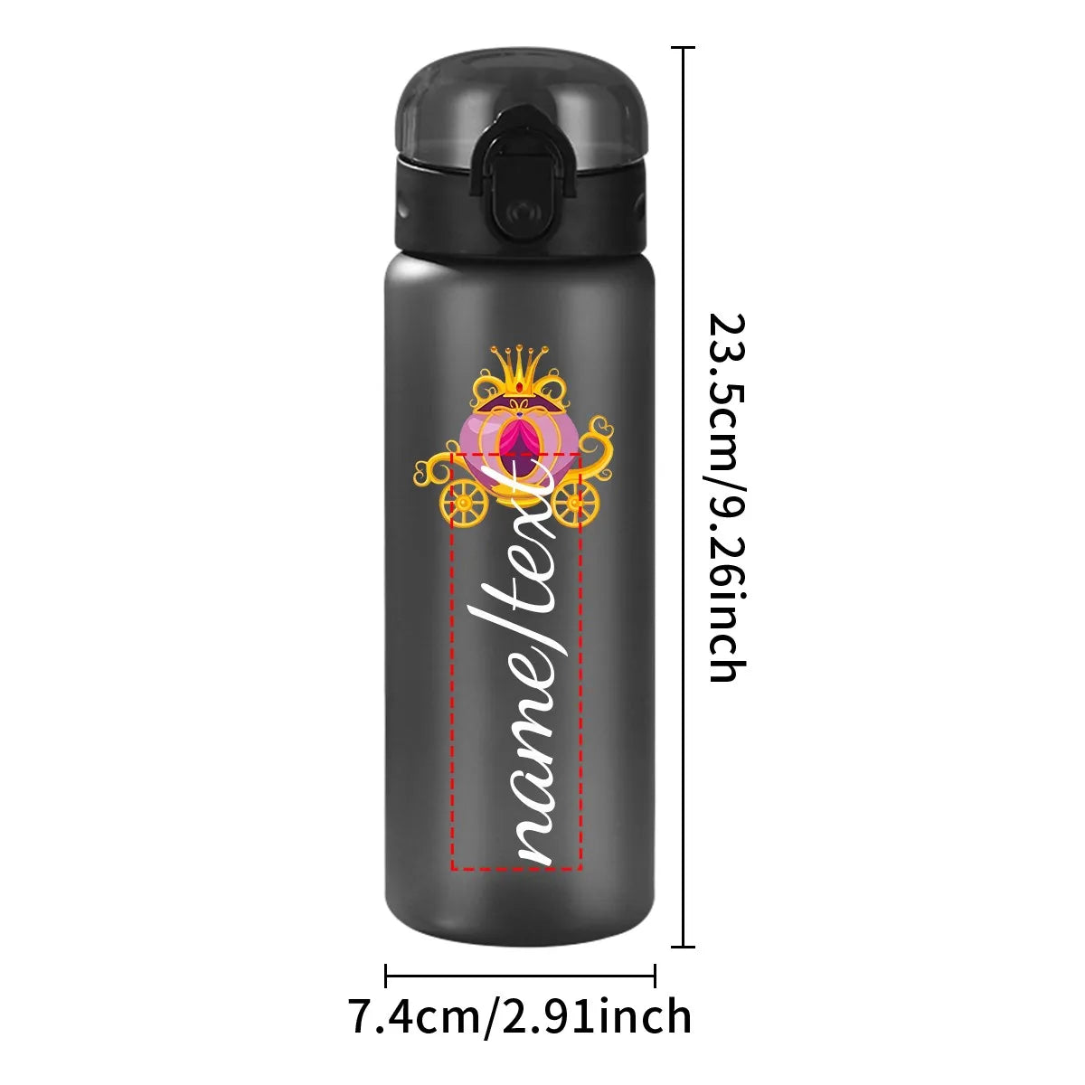 1pc Customized Cartoon Sports Water Bottle, 26oz Outdoor Travel Leakproof Plastic Water Bottle with Rope Back-to-School Gifts