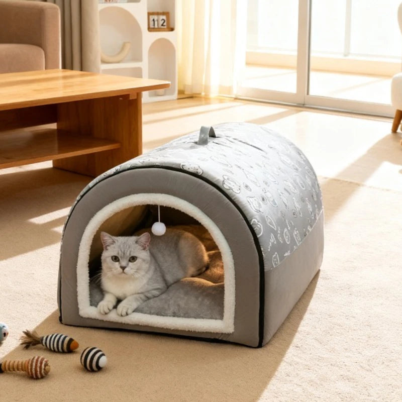1.5kg Puppy Kennel Warm Winter Dog House Mat Nest Deep Sleep Tent Small Cat House Supply Detachable Washable Cat Bed Non-slip