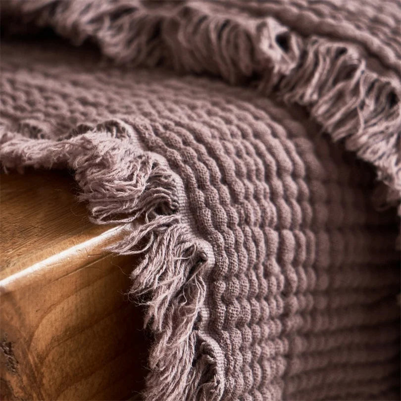 Maillard 100% Cotton Blankets Six Layers Of Gauze Sofa Cover Blanket With Tassel Soft Office Nap Decorative Bed Muslin Blanket