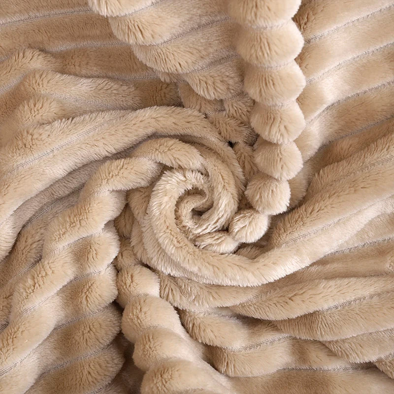 Winter Flannel Blankets For Beds Solid Coral Fleece Faux Fur Throw Coverlet Sofa Cover Bedspread Soft Fluffy Plaid Blankets