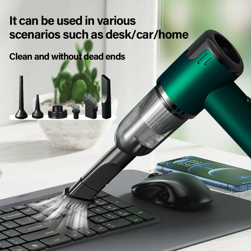 Handheld vacuum cleaner, two-in-one [blow|suck] portable small vacuum cleaner, dual-use for car and home|wet and dry