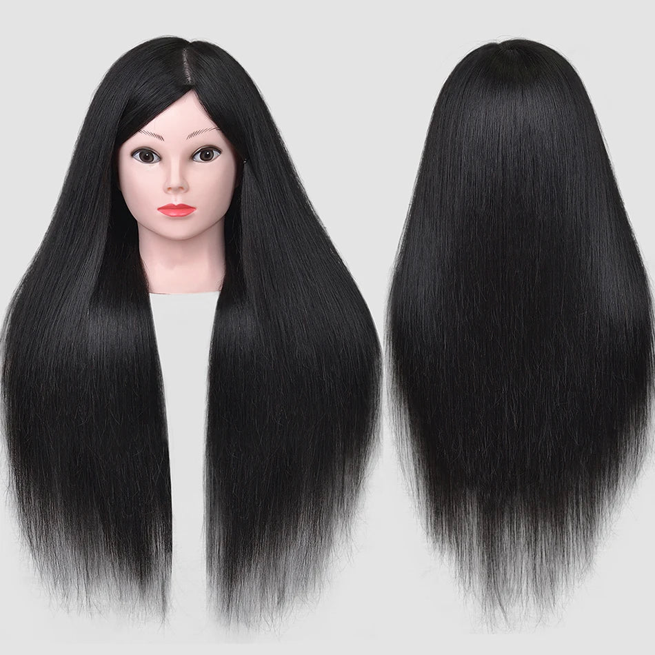 New Female Mannequin Training Doll Head With 70% Real Hair For Hairsyles Hairdressing Cosmetology Dolls Head With Stand Tripod