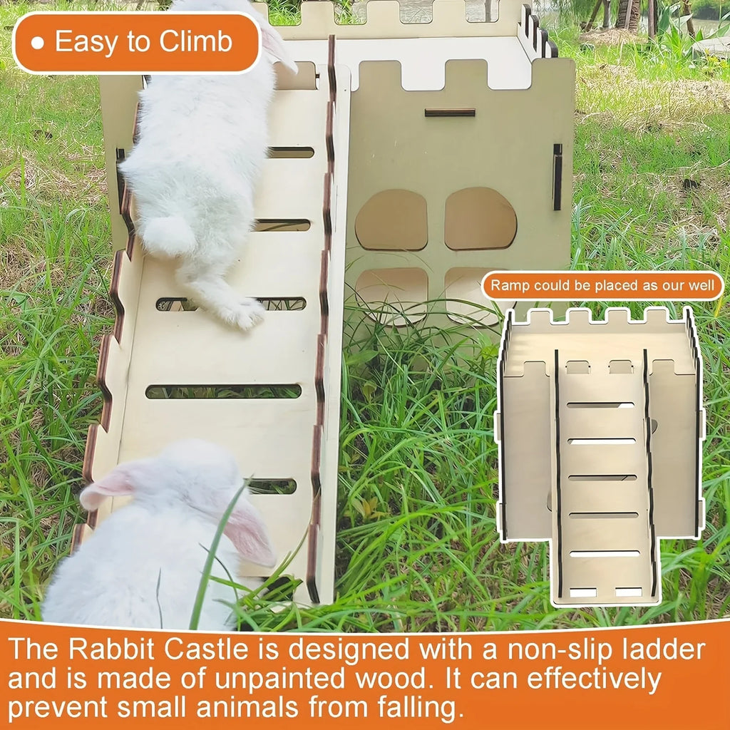 Rabbit Castle, Rabbit Hiding Place, Guinea Pig Rabbit, Totoro, Hedgehog, Detachable Habitat, Toy Decoration, Evading House, Wood