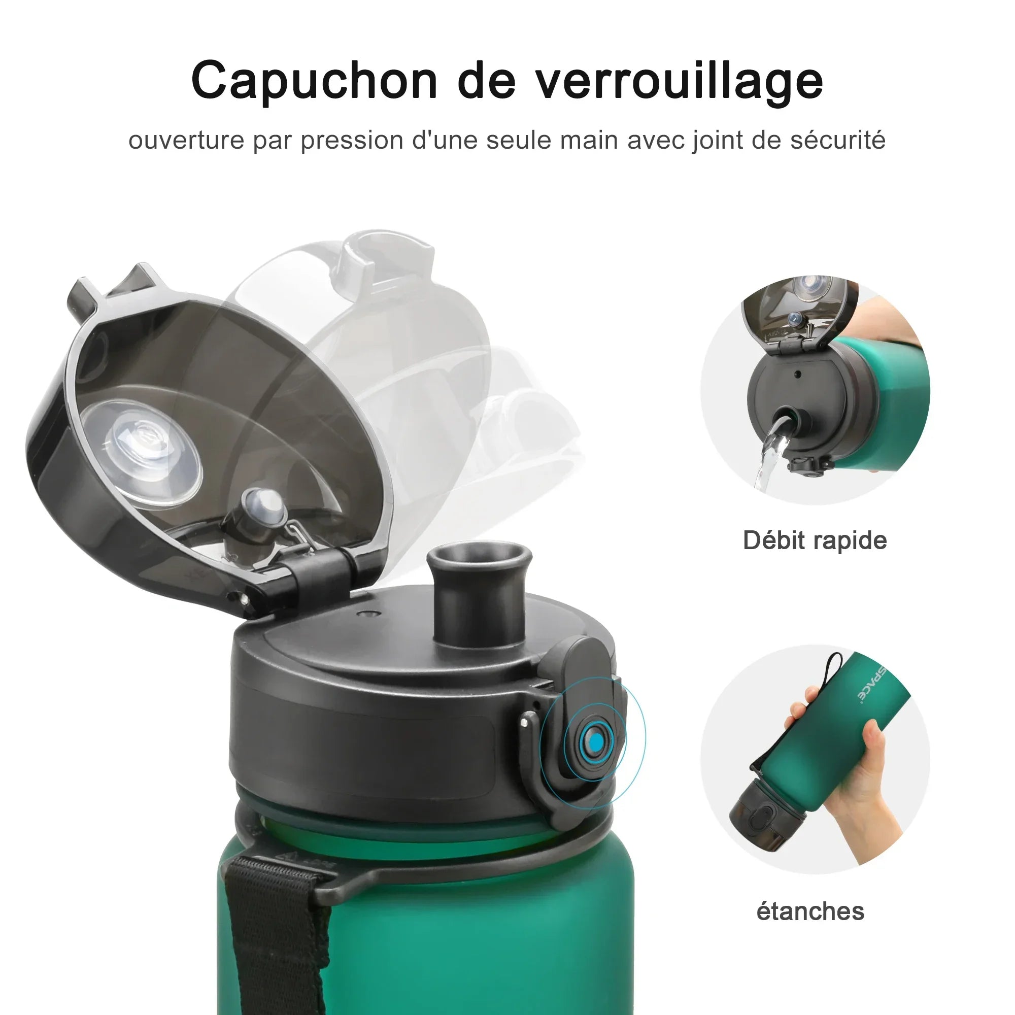 Sports Water Bottle Tritan Plastic Drink Bottle water BPA Free hydro flask Shaker Outdoor Travel Portable Leakproof Drinkware