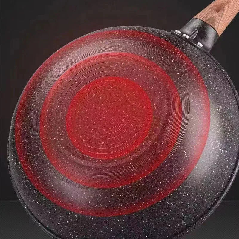 32CM Non-Stick Deep Wok Frying pan Household Induction Cooker Gas Universal Skillet Saucepan Kitchen Cookware Cooking Pot Fried