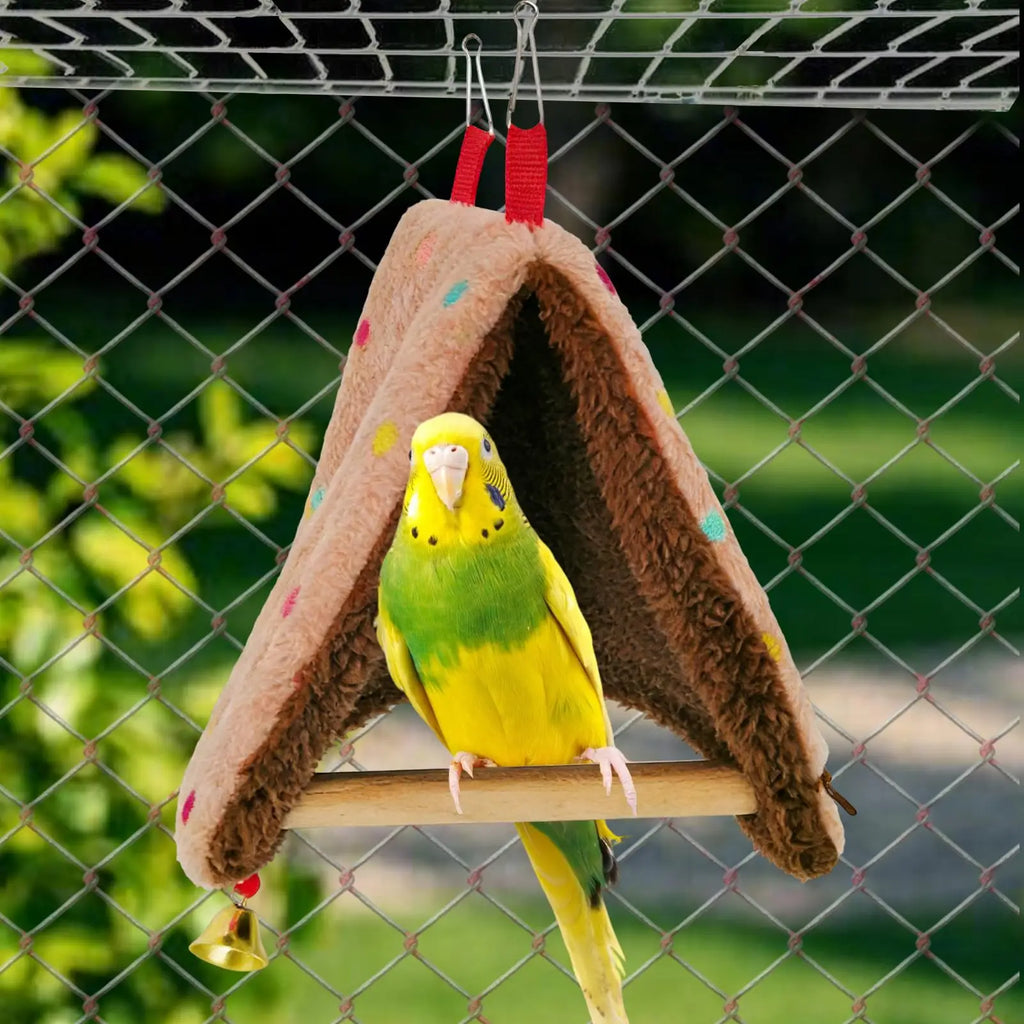 Triangular bird nest Bird Hammock for Cage Warm Comfortable Perch House Parakeet swing with perch for Bird cage accessories