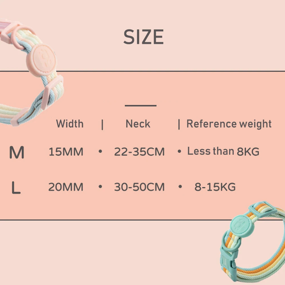 Weaving Color Blocked Pet Collar Small Medium Dogs Collar For Puppy