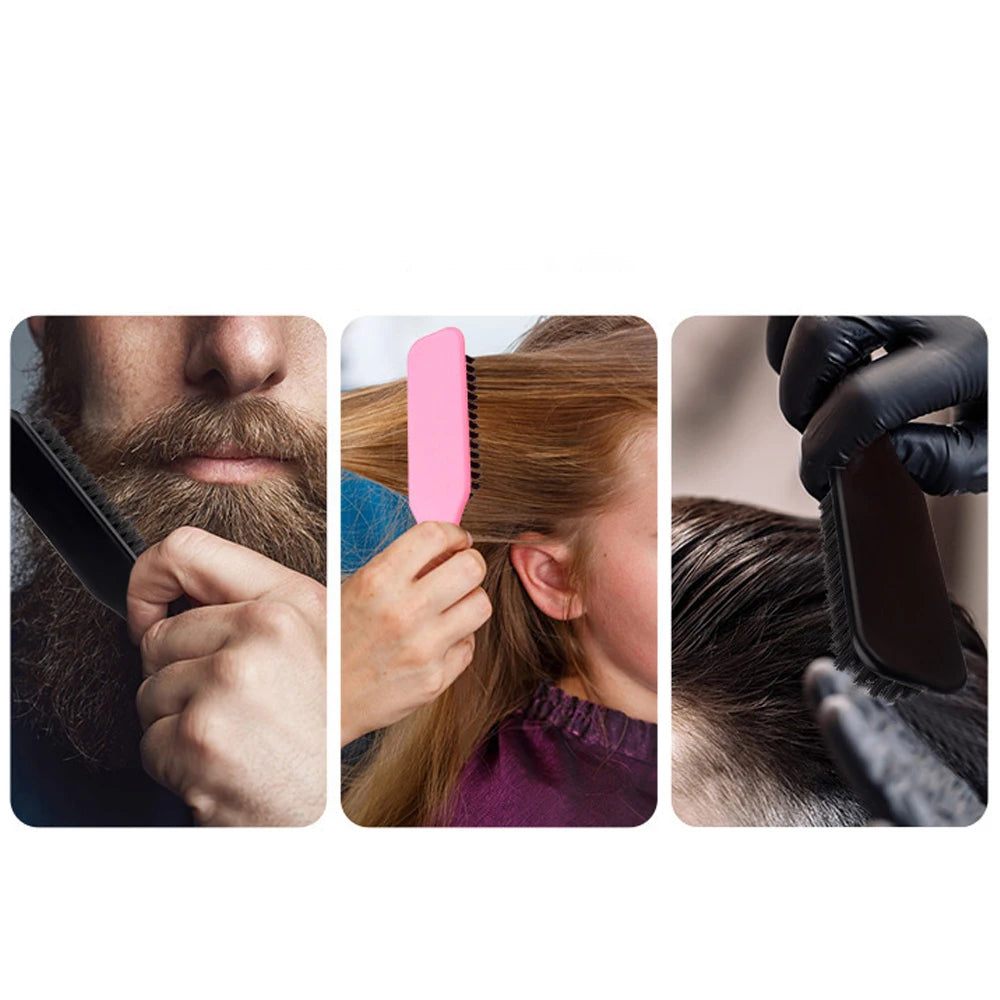 Leopard print pattern Slick Hair Brush for moothing Ponytail Bun/Hairs/beard, Flyaways, Edge Control - Backcombing and Teasing