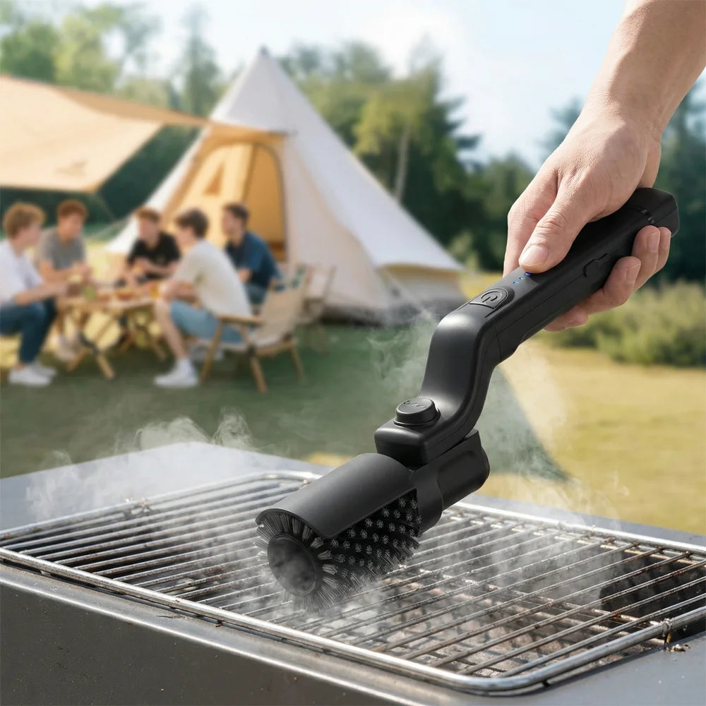 BBQ Grill Brush 3-Speed Settings Electric Grill Brush,180° Adjustable Head, Stainless Steel  Grill Cleaning Brush for Outdoor