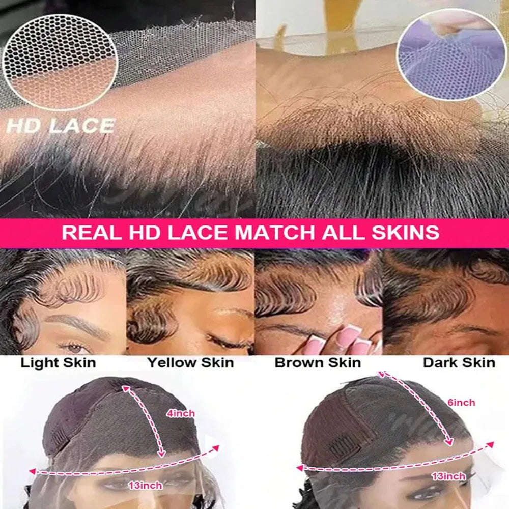 30 42Inch 13x4 13x6 HD Transparent Bone Straight Lace Front Wigs 250 Density 360 Full Lace Brazilian Human Hair Wigs For Women