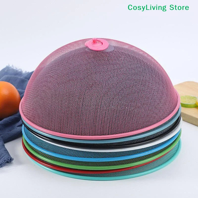 Round Shape Mesh Food Cover Protective Dish Lid Household Anti-Flying Vegetable Fruit Display Holder For Outdoors