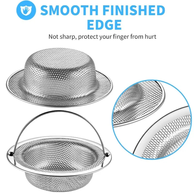 Kitchen Sink Filter Bathroom Floor Drain Mesh Filters Stainless Steel Sink Strainer Garbage Food Residue Drain Hole Filter Trap