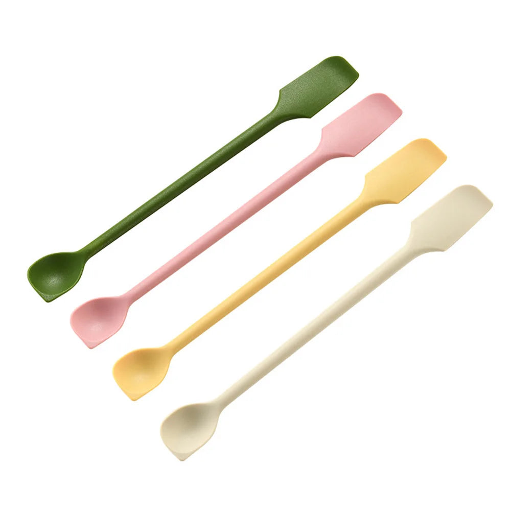 1/4Pcs Cosmetic Bottle Silicone Mini Scraper Baking Double End Two In One Spatula Jam Bottle Scraper Spoon Set