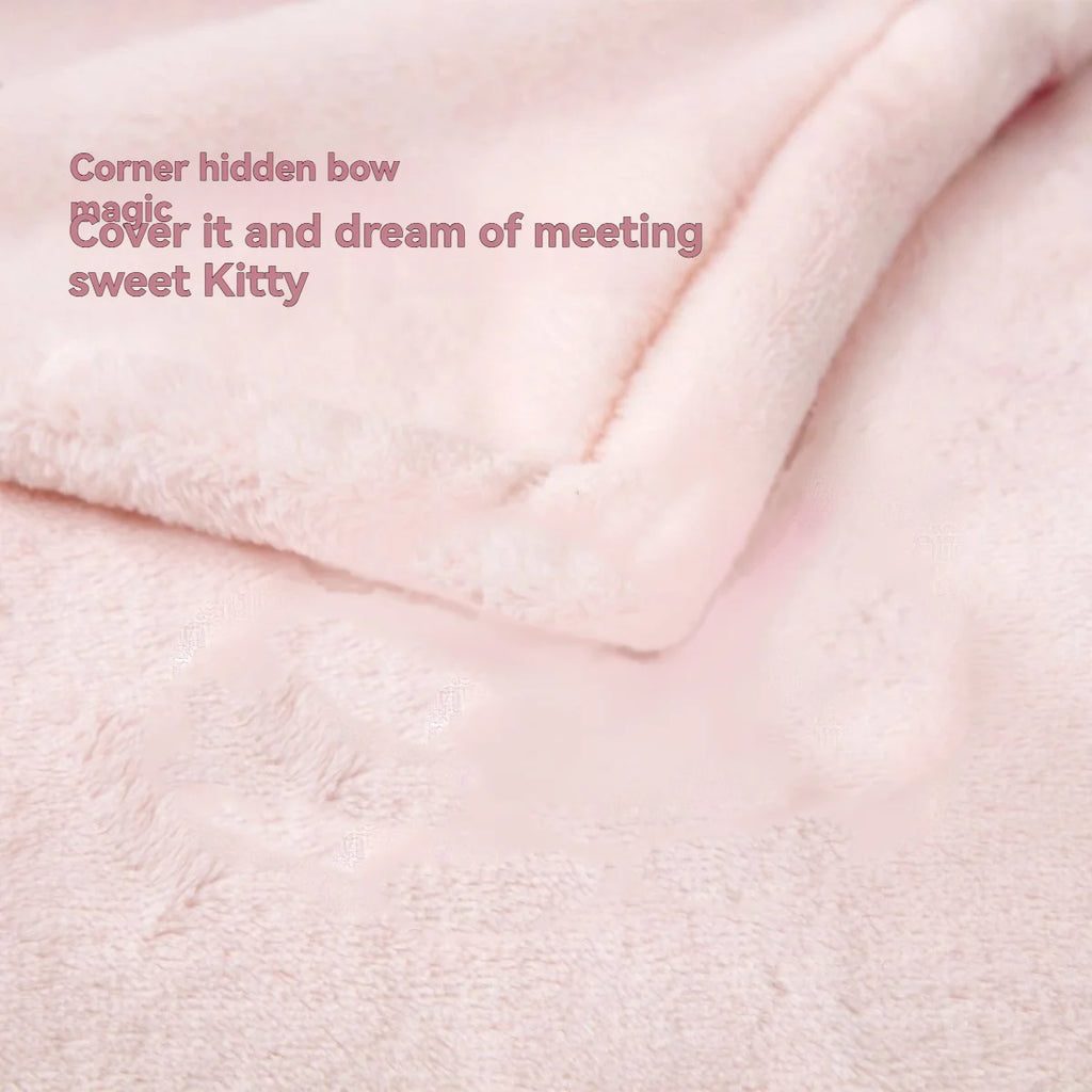 San-rio Hello-Kitty Various Sizes Anti-static Thick Fleece Blanket, Milk Fleece Blanket, Casual Blanket, 150*200cm