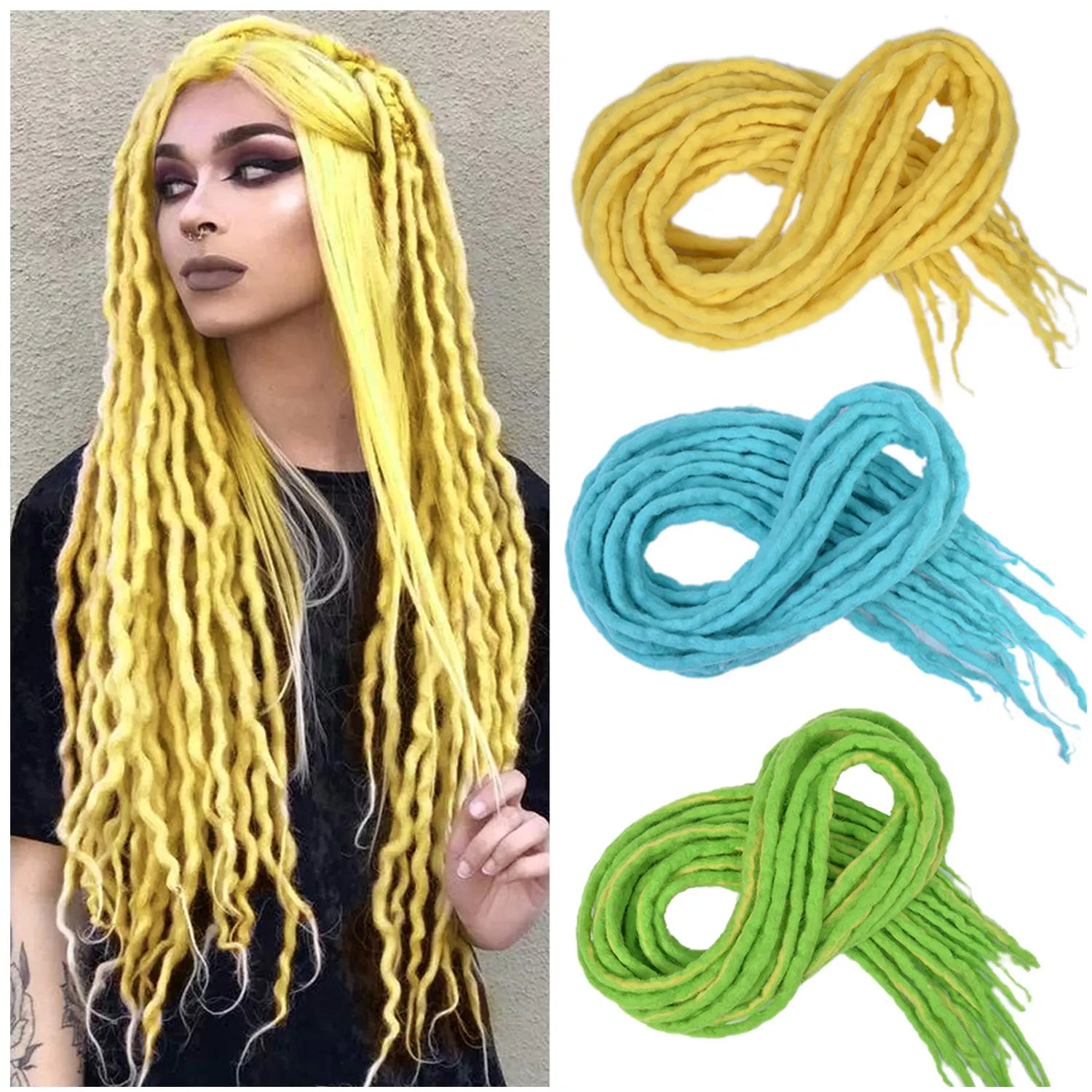 For Hair Double Ends Soft Dreadlocks Hair Extensions Synthetic Braiding Hair For Hip-hop Hair Style Crochet Hair For Women Kids