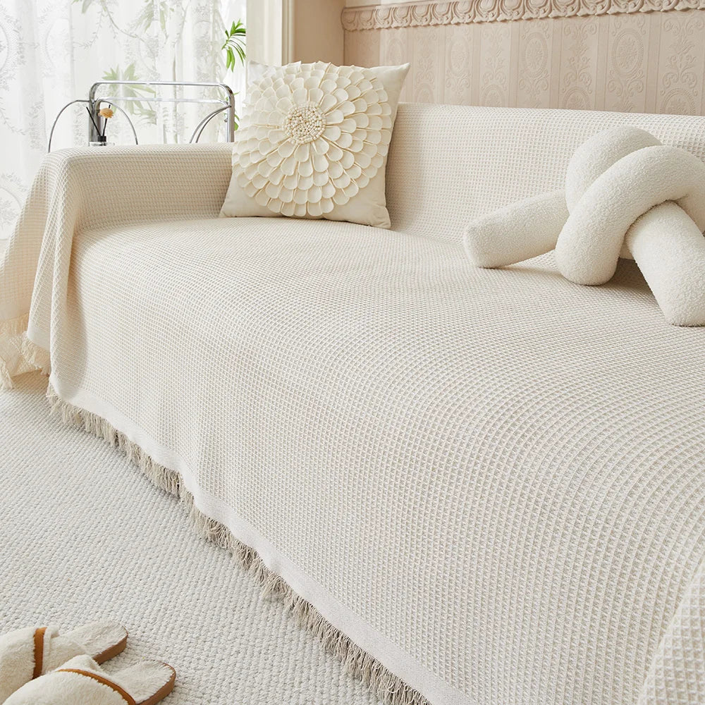 Cotton Wove Sofa Covers Slipcover for Loveseat Recliner Chair Futon, Washable Protector Thick Breathable Fabric, Living Room/Bed