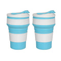 12 Oz Reusable Silicone Collapsible Cups with Lid for Camping 350ml 500ml Portable Folding Coffee Cups for Travel