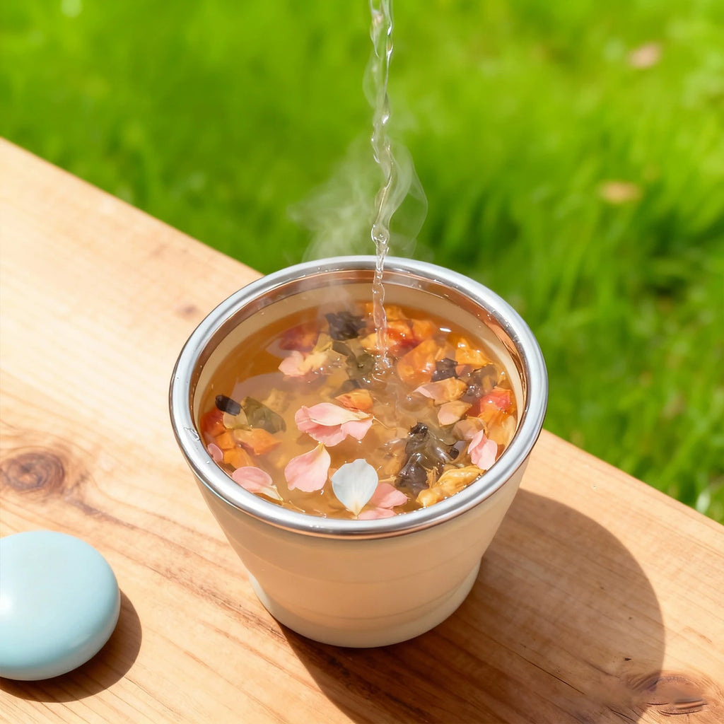 Outdoor Portable Silicone Folding Cups With Lid Cute Bear Heat-Resistant Telescopic Collapsible Water Mug for Travel Camping