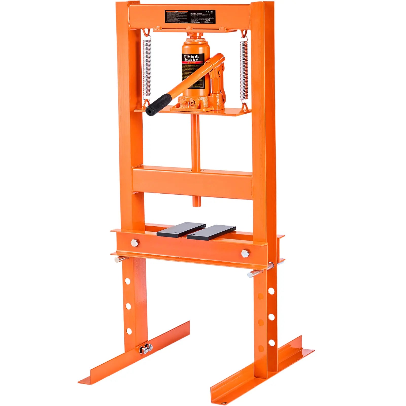 SucceBuy Hydraulic Shop Press 6T H-Frame Hydraulic Garage/Shop Floor Press Shop Press with Press Plates for Garage Shop Workshop