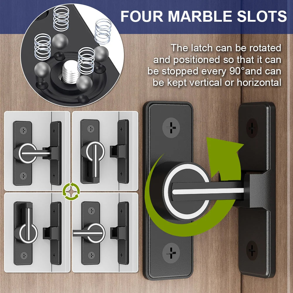 1Pc Luminous Sliding Door Bolt Lock - Night - Visible Security & Convenience